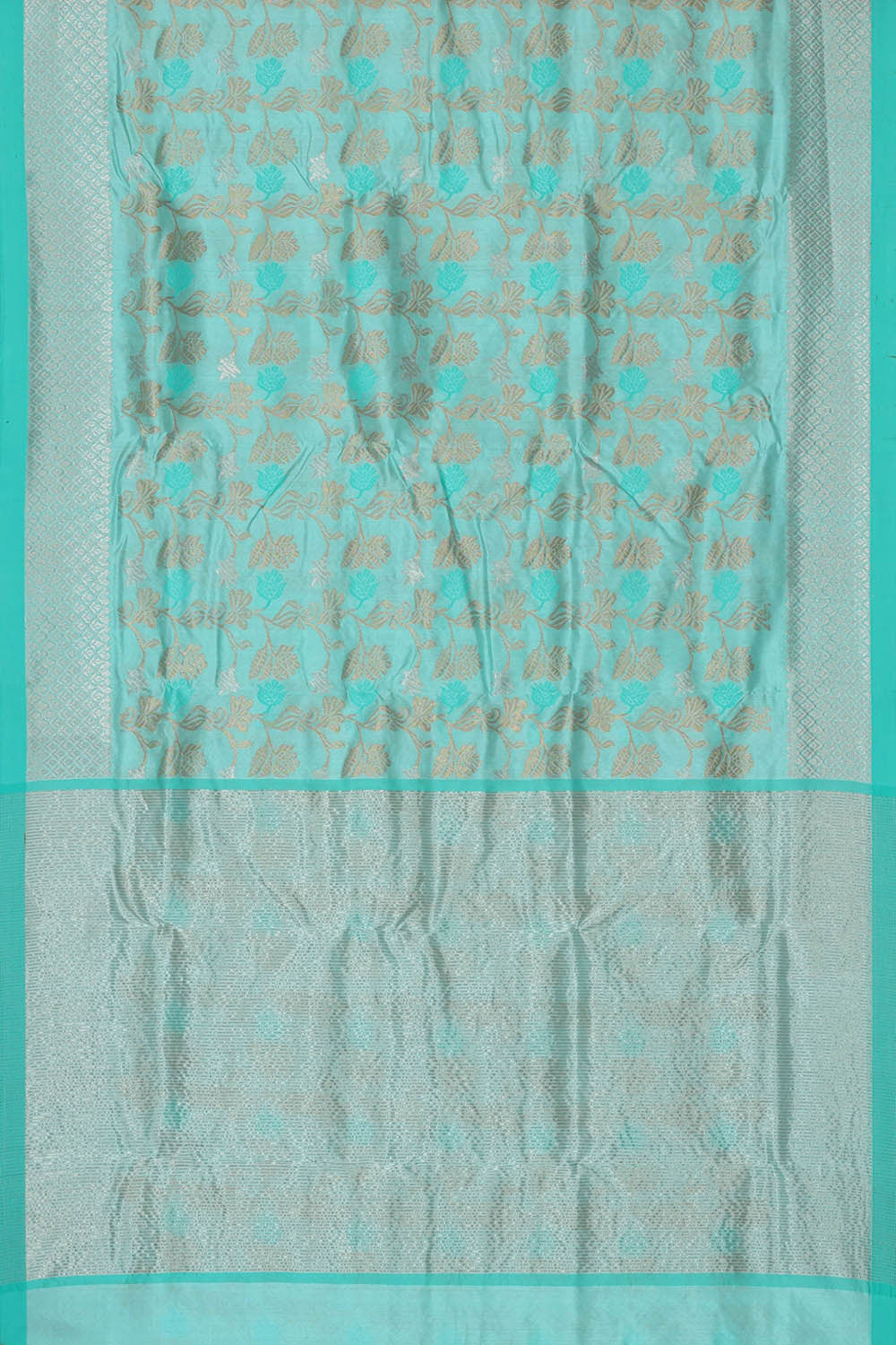 Image of Chanderi Silk Light Blue Saree