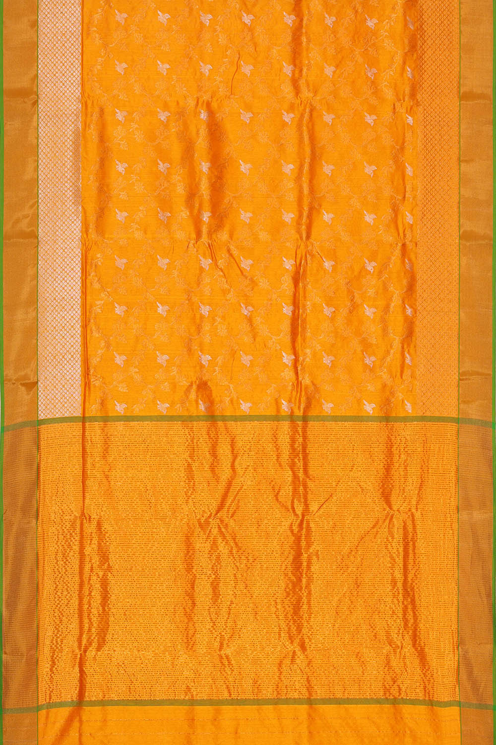 Image of Chanderi Silk Haldi Yellow Saree