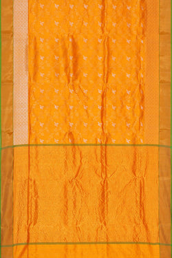 Image of Chanderi Silk Haldi Yellow Saree