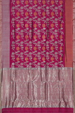 Image of Chanderi Silk Wine Red Saree