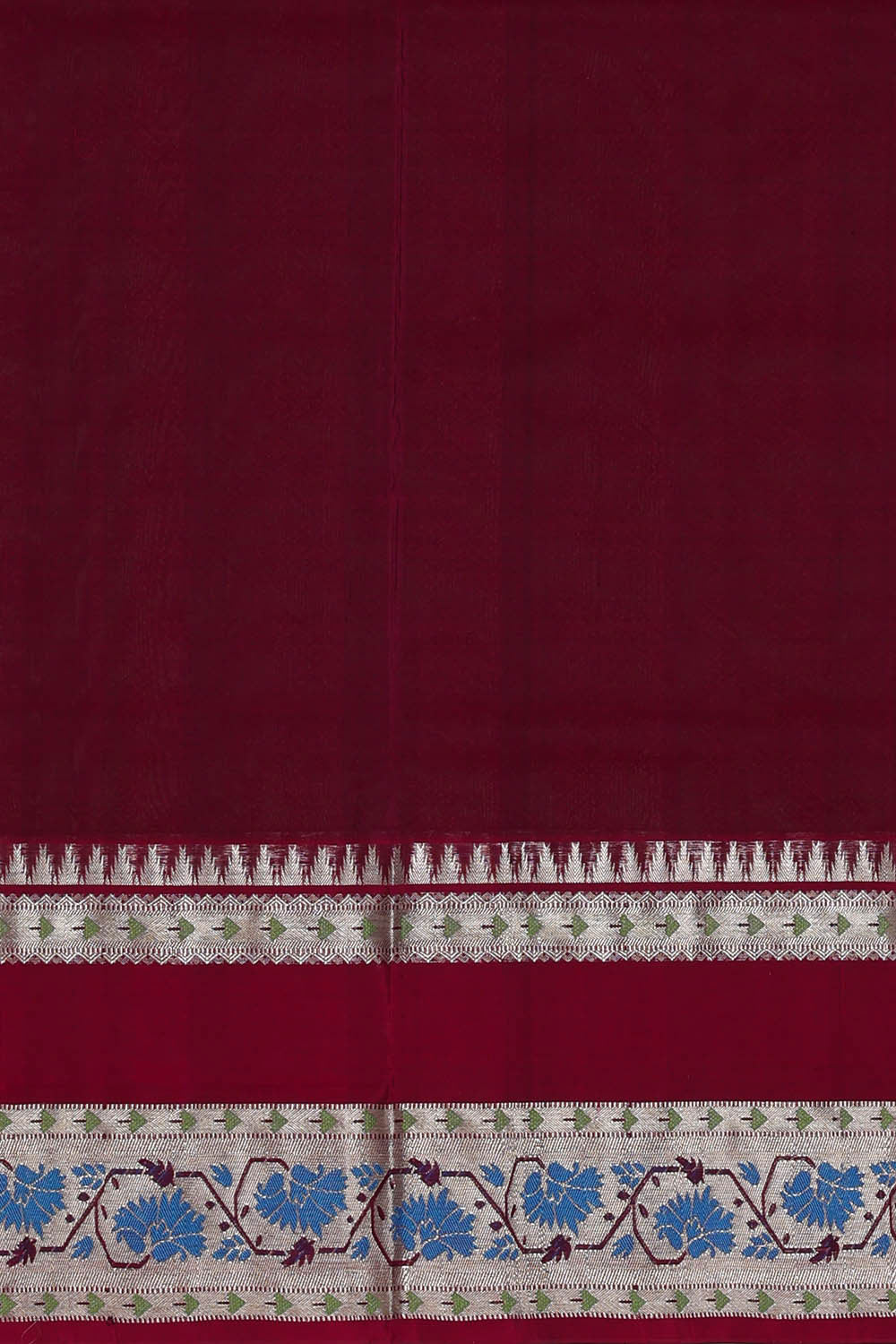 Image of Venkatagiri Silk Olive Green Saree