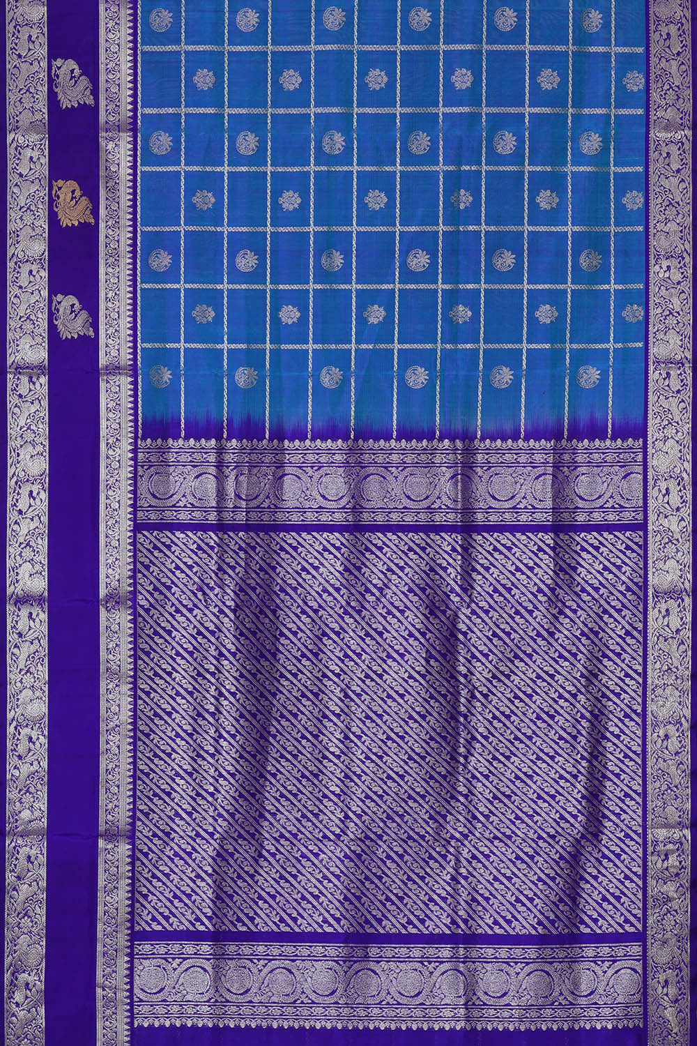 Image of Venkatagiri Silk Ocean Blue Saree