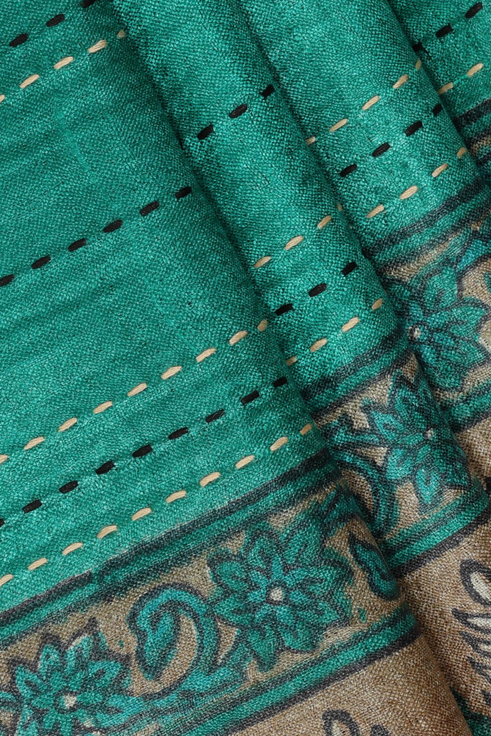 Image of Tussar Silk Sea Blue Saree