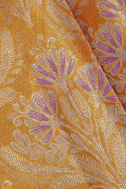 Image of Kanchipattu Golden Yellow Brocade Saree