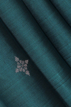 Image of Teal Blue Silk Saree