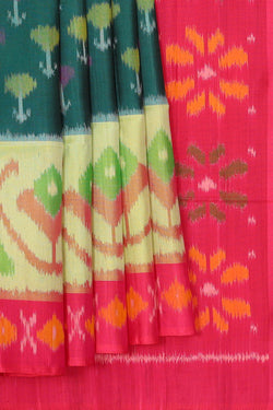 Image of Teal Green Silk Saree