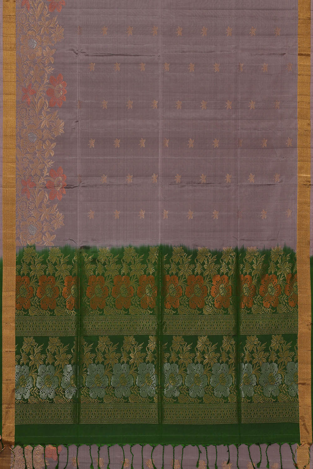 Image of Grey Silk Saree