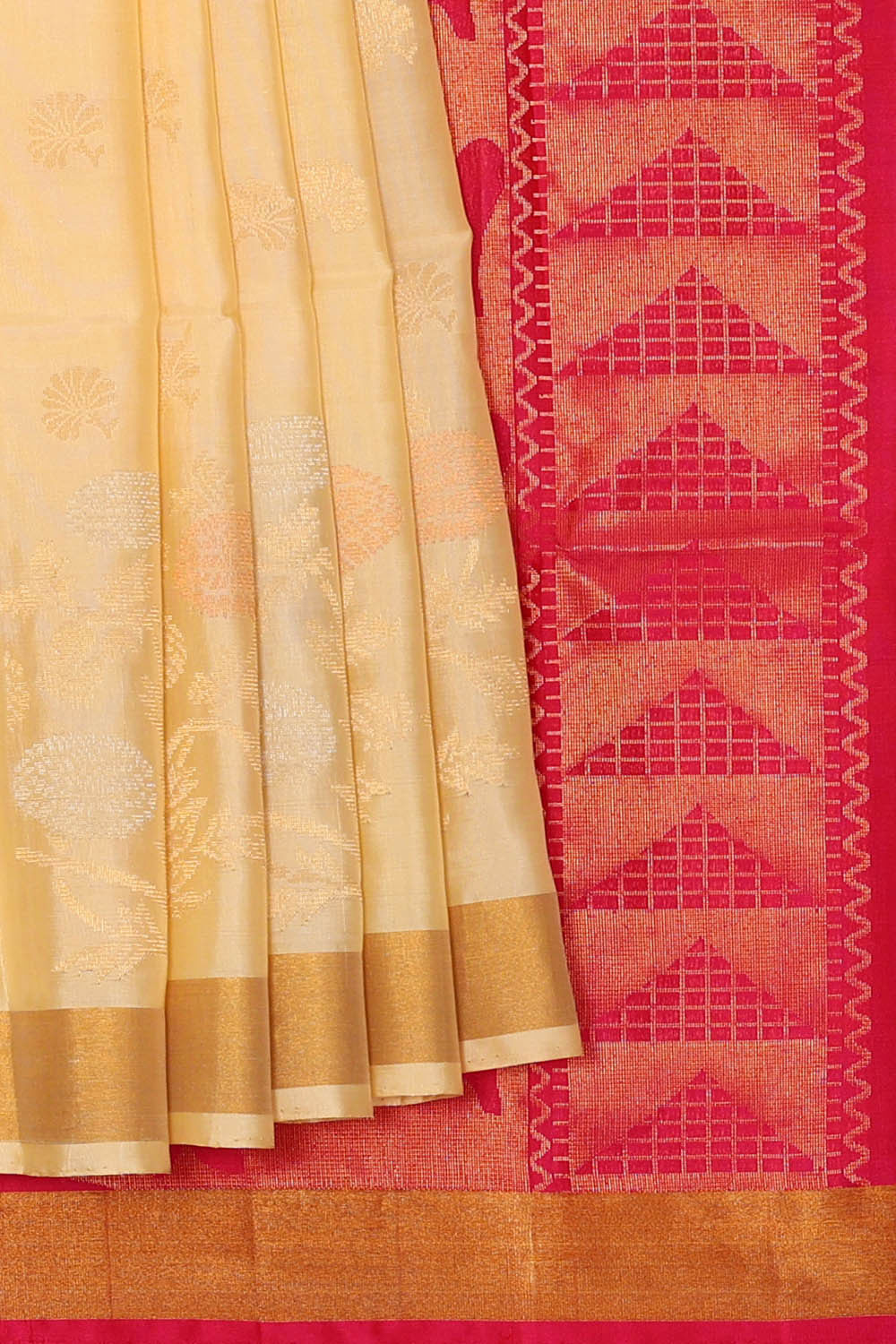 Cream Silk Saree