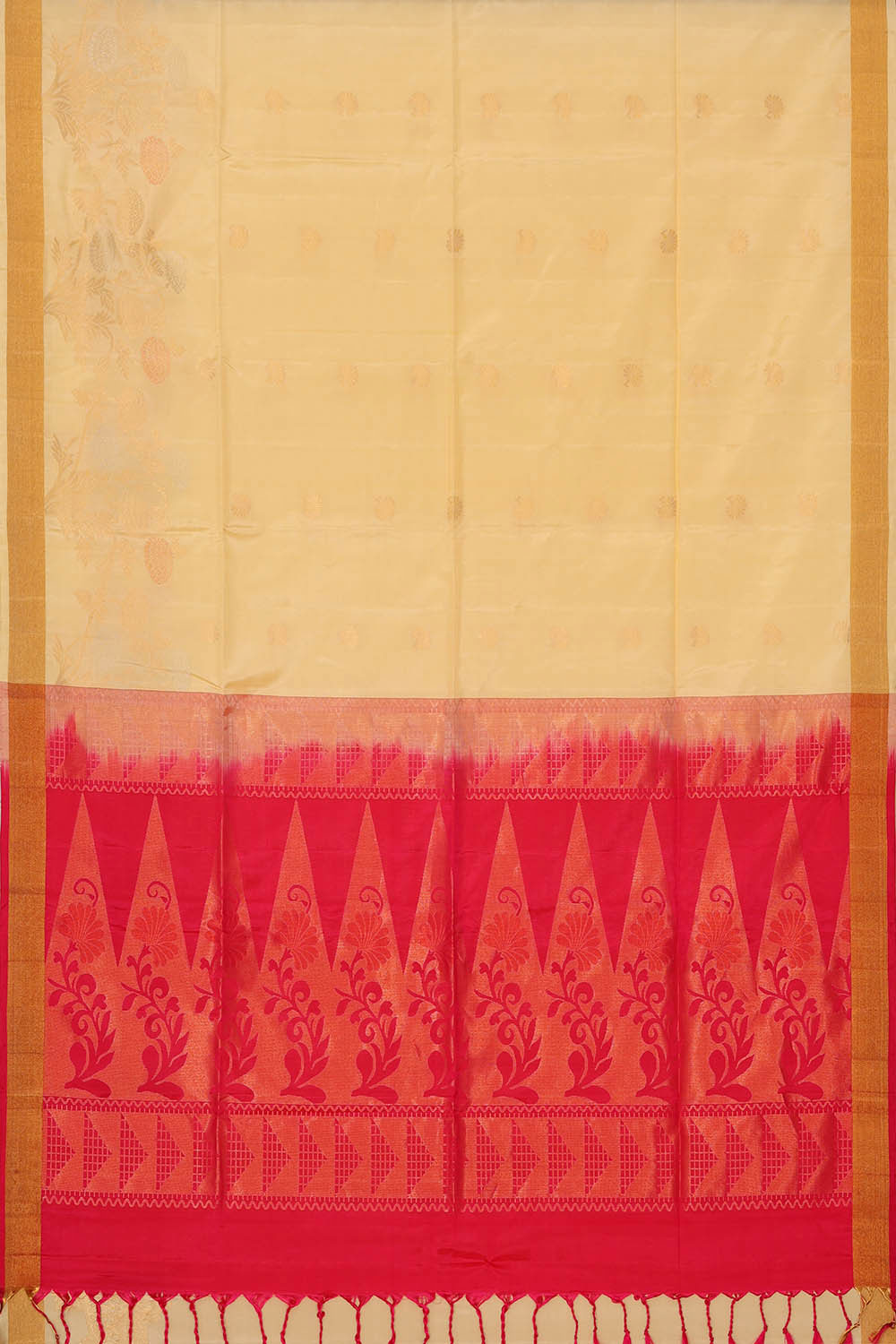 Cream Silk Saree