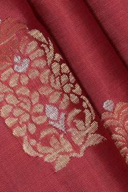 Image of Onion Red Silk Saree