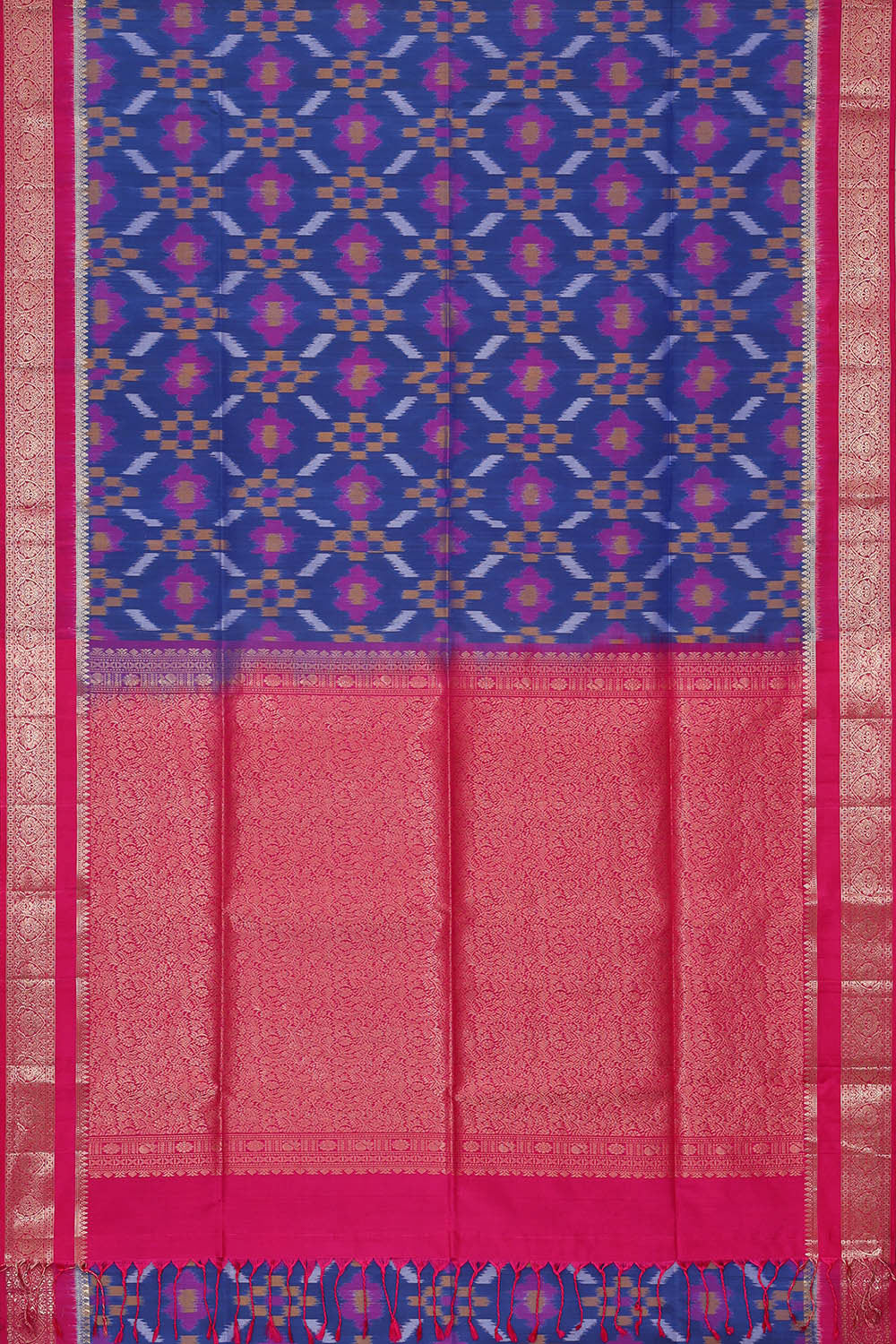 Image of Dark Blue Silk Saree