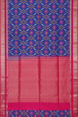 Image of Dark Blue Silk Saree