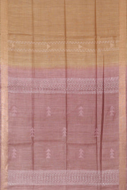Image of Tussar Golden Cream Embroidered Saree