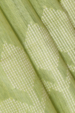 Image of Tussar Pista Green Embroidered Saree