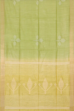 Image of Tussar Pista Green Embroidered Saree