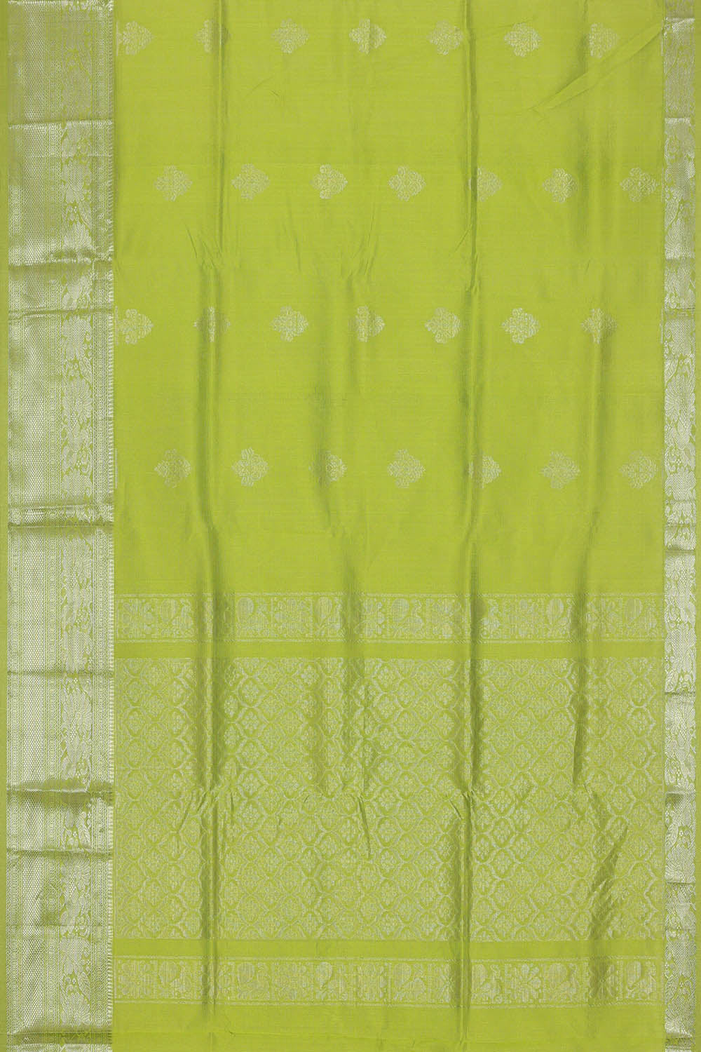 Image of Kuppadam Cotton Silk Green Saree