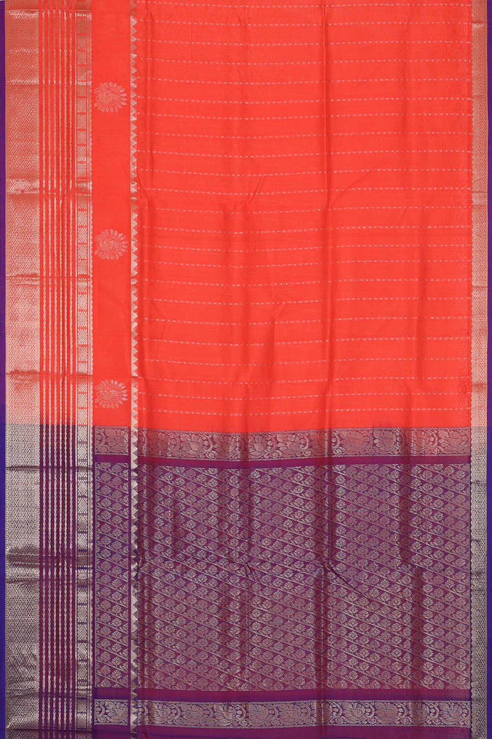 Image of Kuppadam Cotton Silk Pink Saree