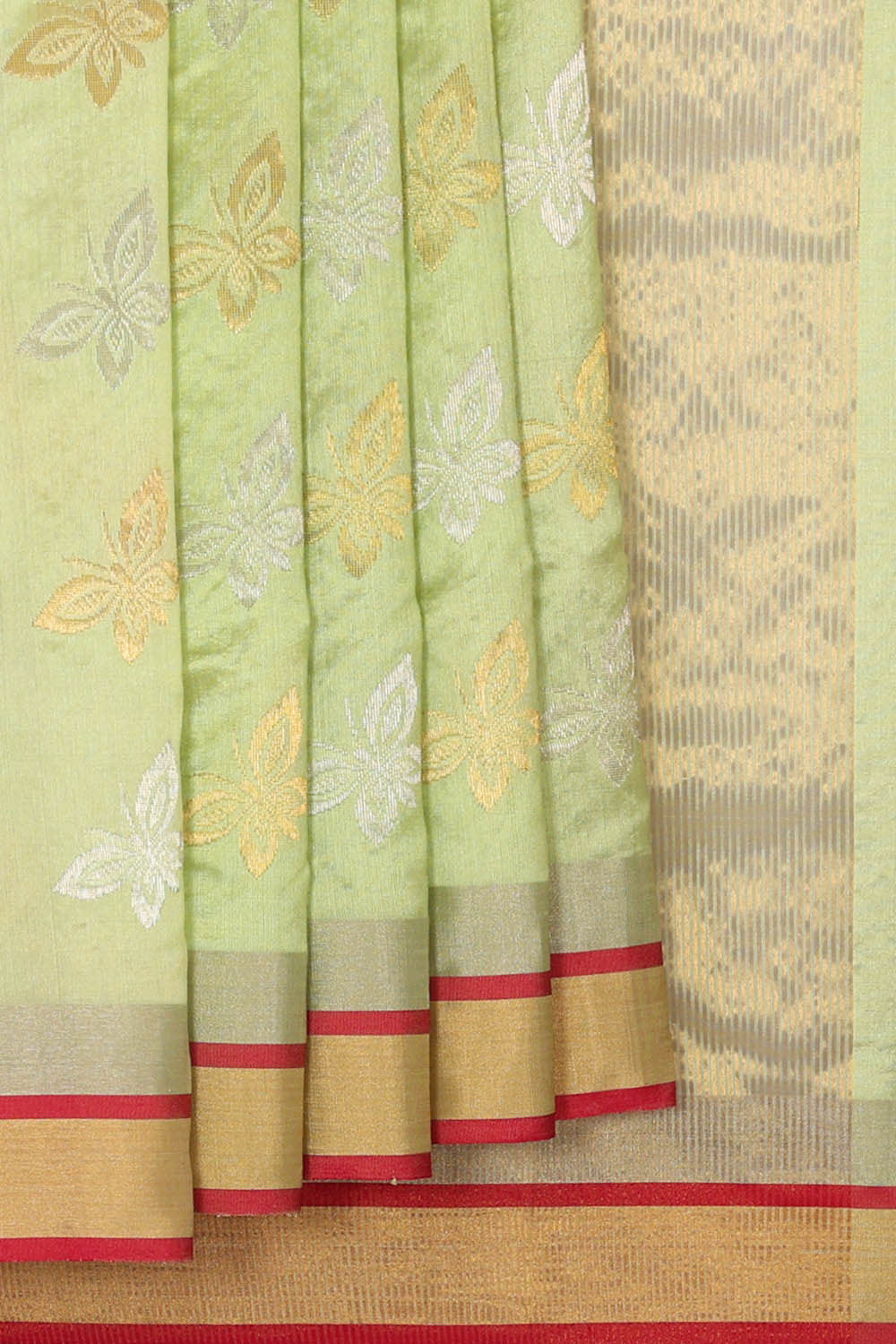 Image of Chanderi Silk Light Mint Green Saree