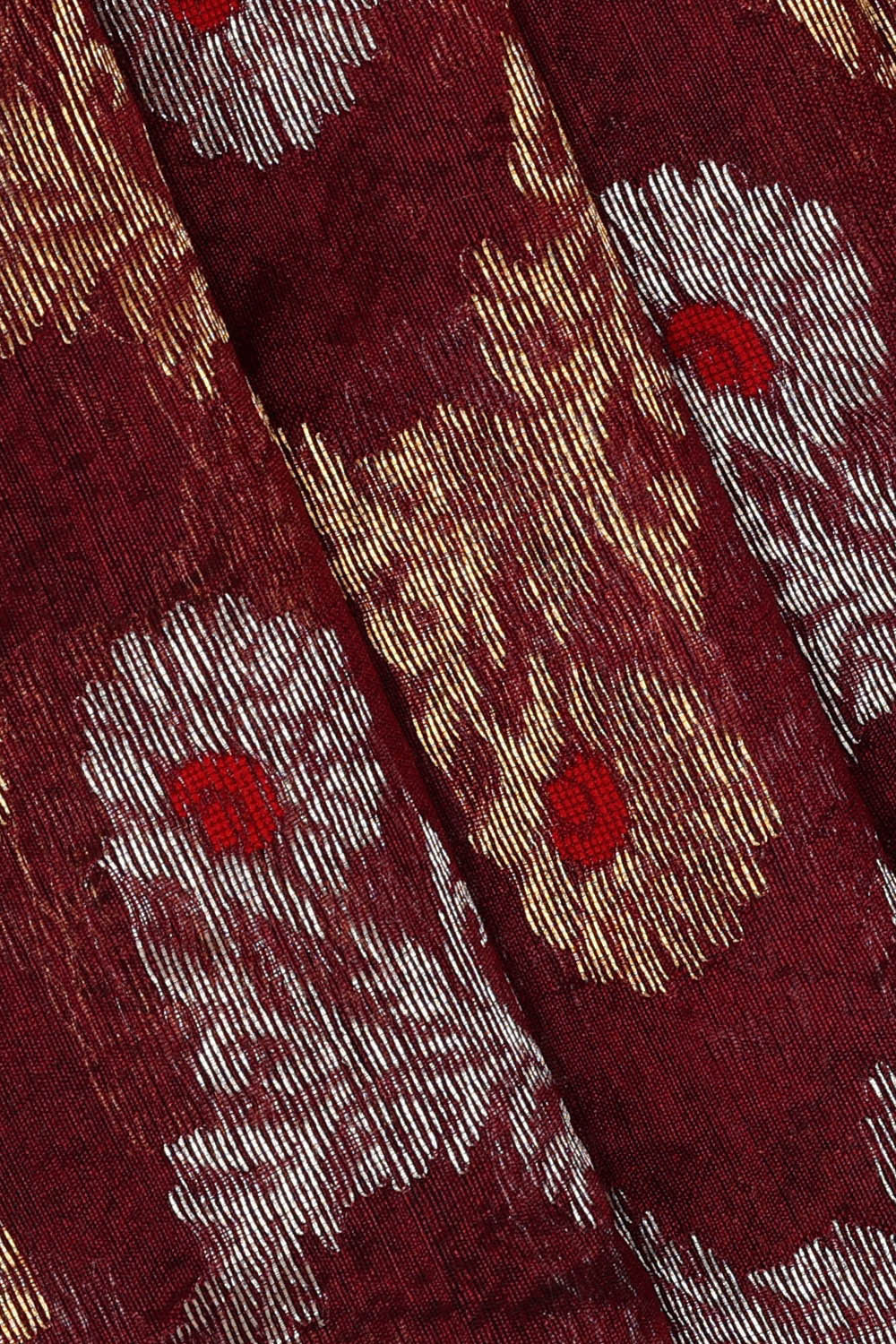 Image of Chanderi Silk Maroon Saree