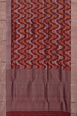 Image of Chanderi Silk Maroon Saree