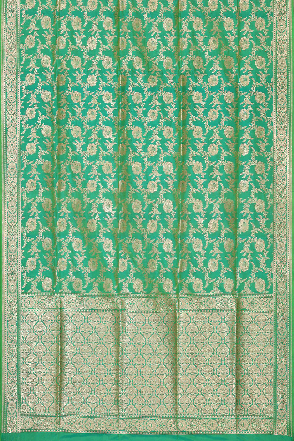 Image of Banarasi Silk Emerald Green Saree