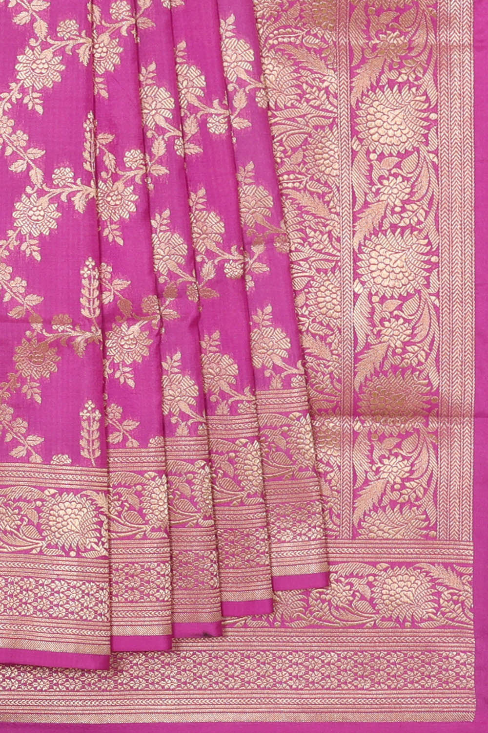 Image of Banarasi Silk Rose Pink Saree