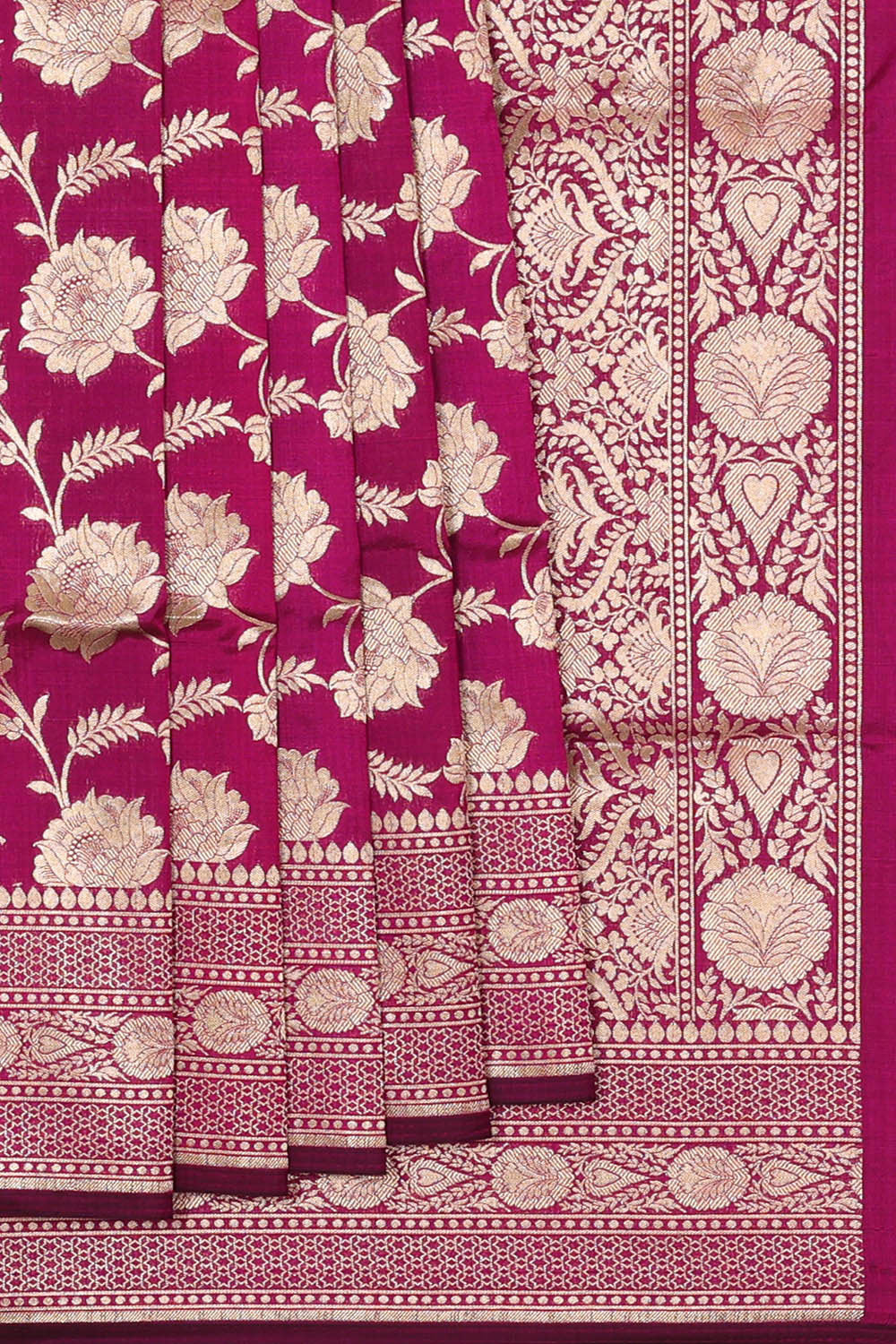 Image of Banarasi Silk Magenta Saree