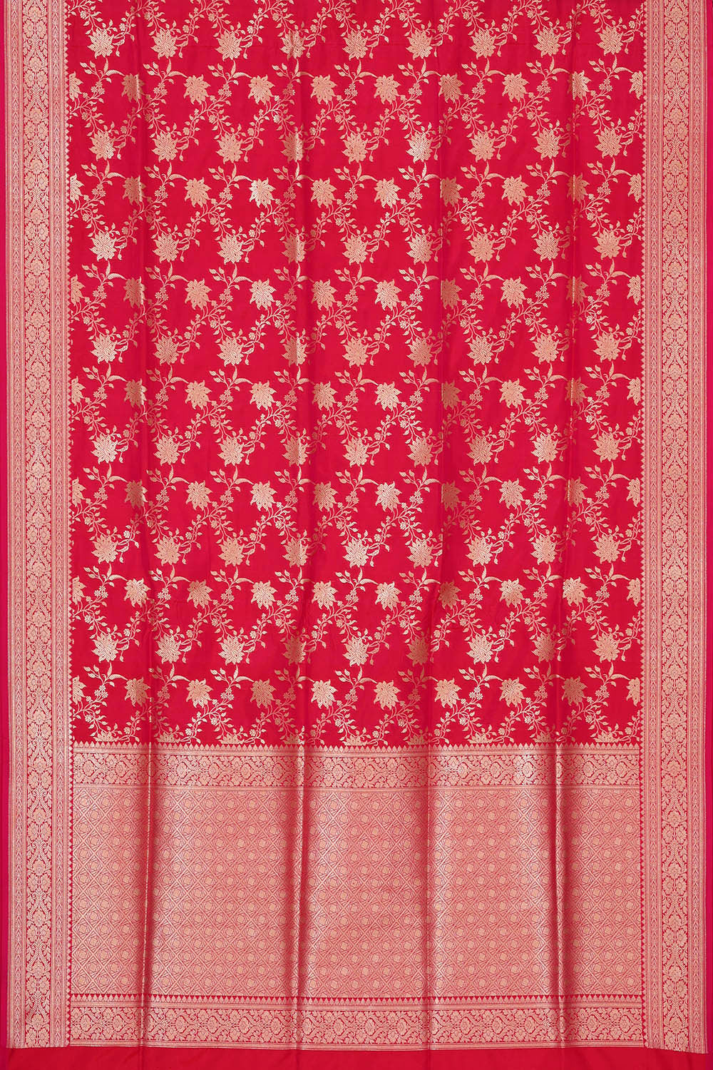 Image of Banarasi Silk Pinkish Red Saree