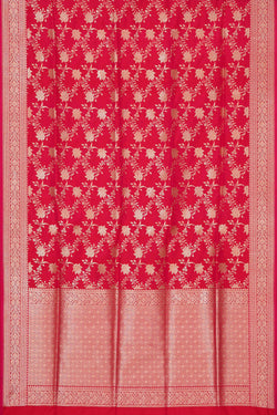 Image of Banarasi Silk Pinkish Red Saree