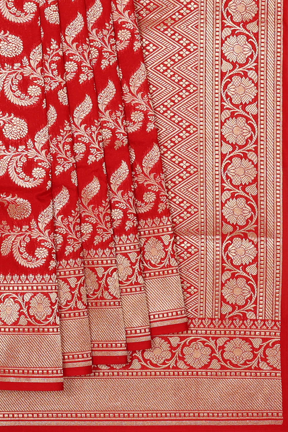 Image of Banarasi Silk Red Saree