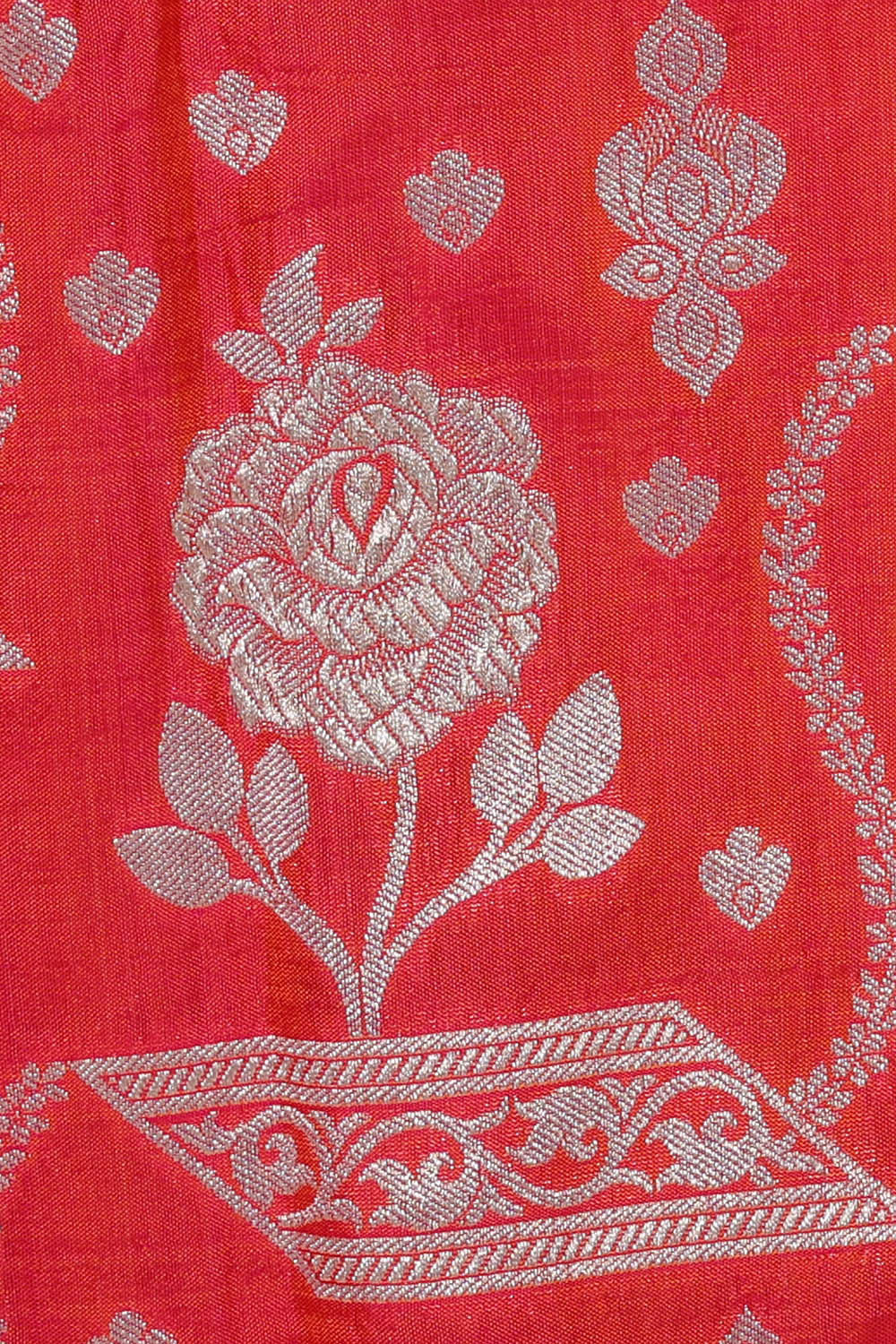 Image of Banarasi Silk Red Saree