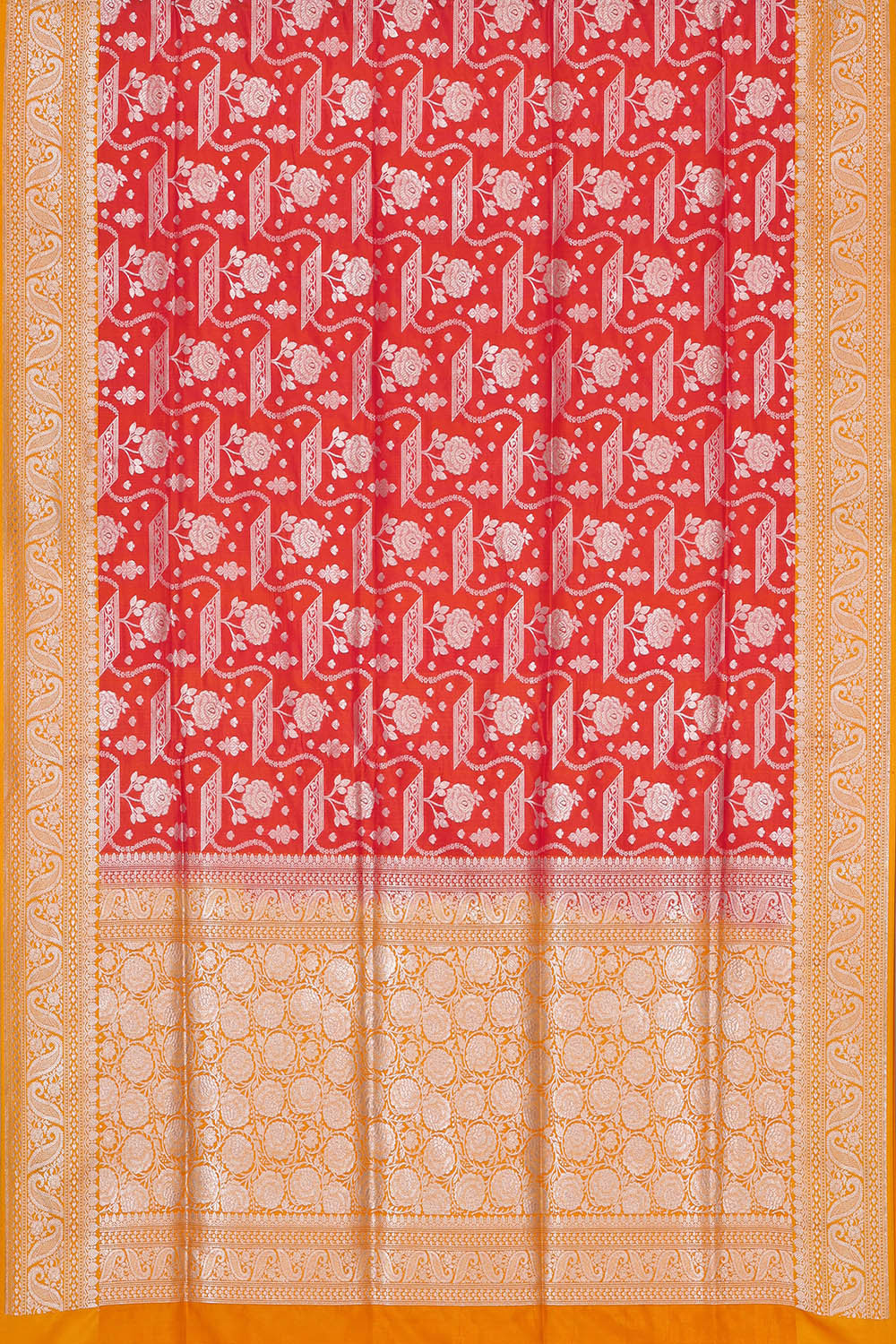 Image of Banarasi Silk Red Saree