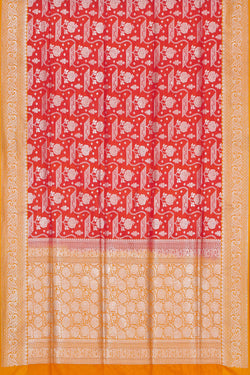 Image of Banarasi Silk Red Saree