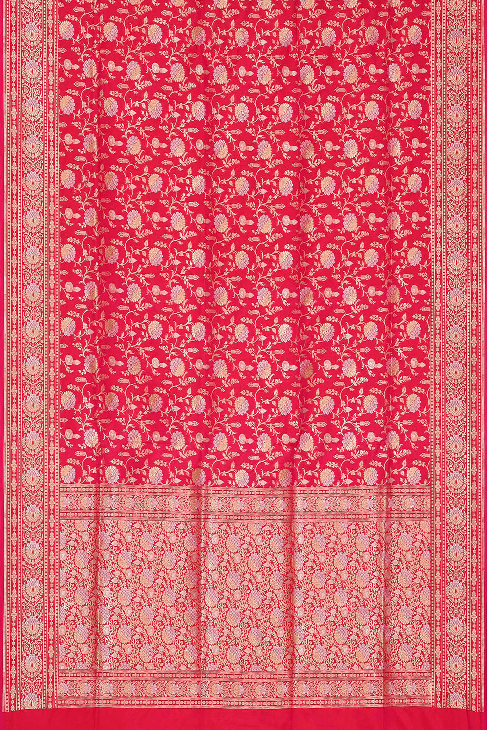 Image of Banarasi Silk Pinkish Red Saree