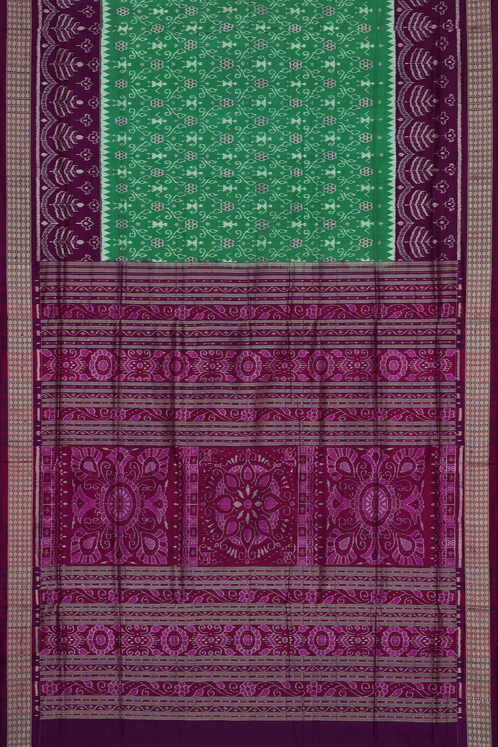 Image of Green Sambalpuri Silk Saree