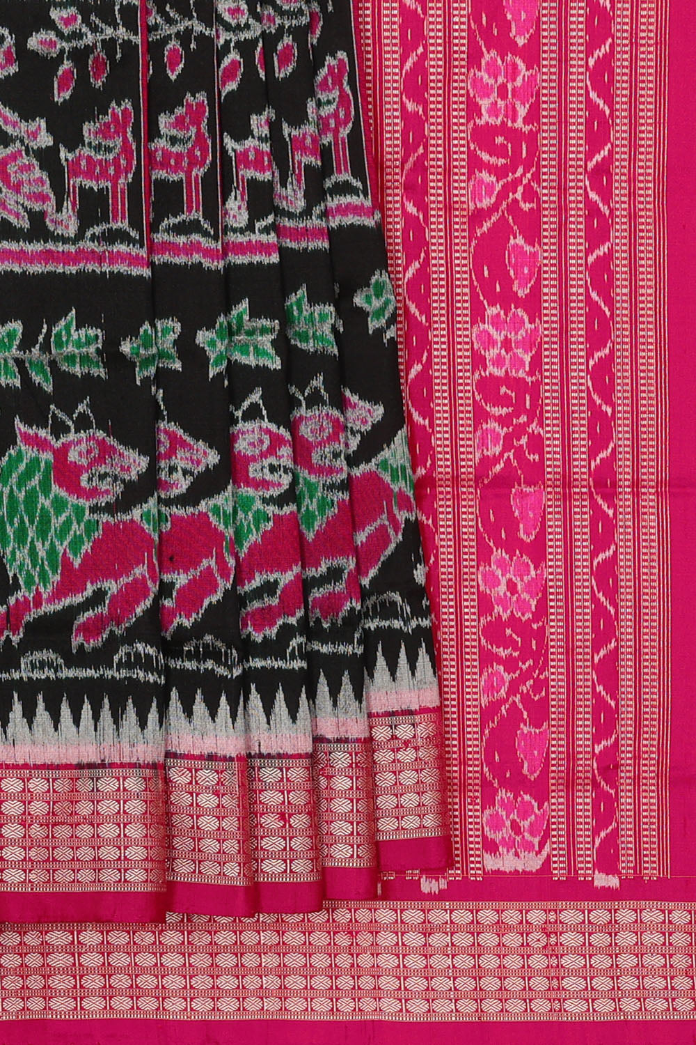 Image of Black Sambalpuri Silk Saree