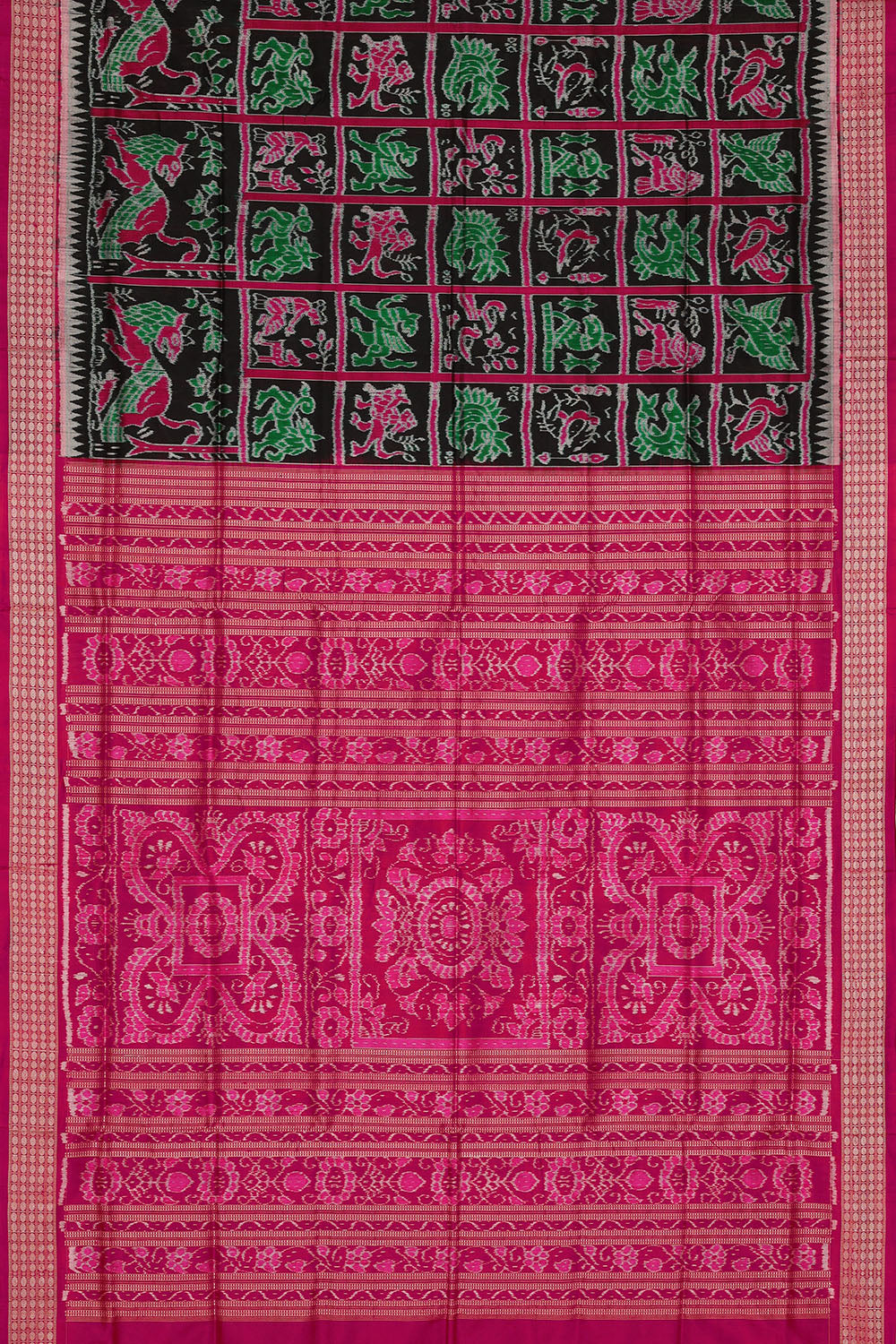 Image of Black Sambalpuri Silk Saree