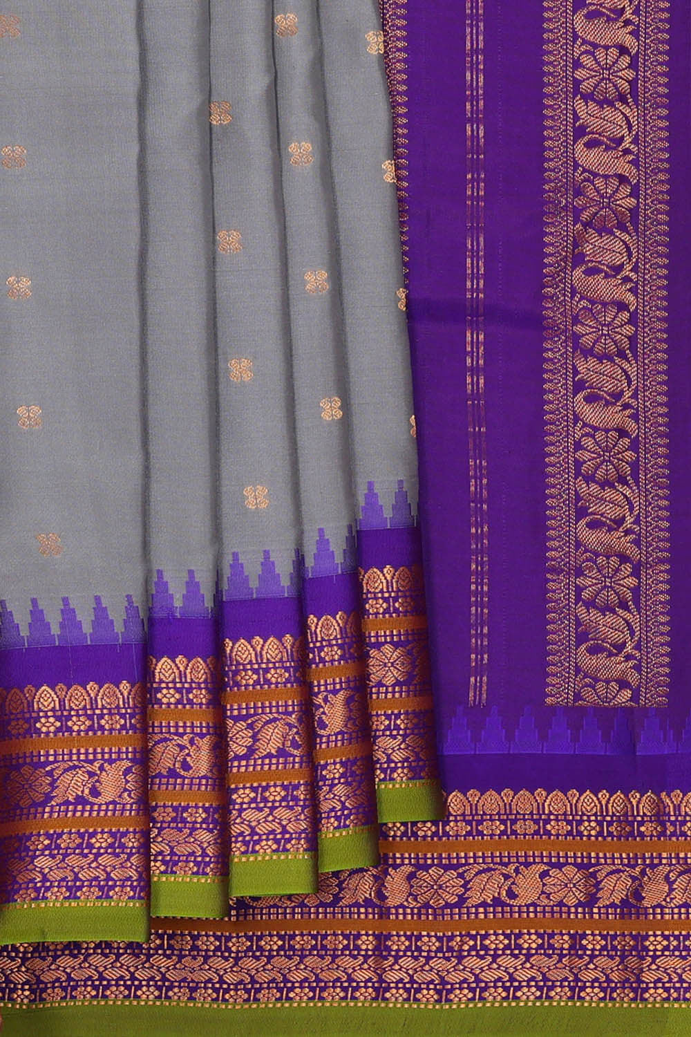 Image of Gadwal Silk Grey Saree