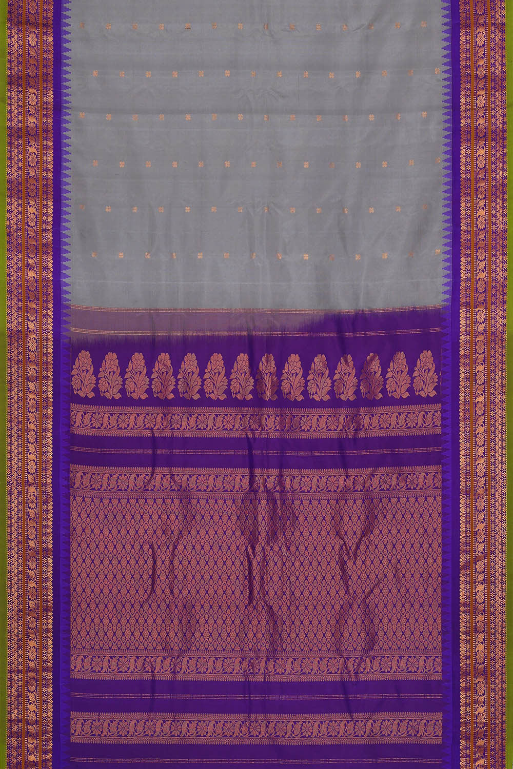 Image of Gadwal Silk Grey Saree