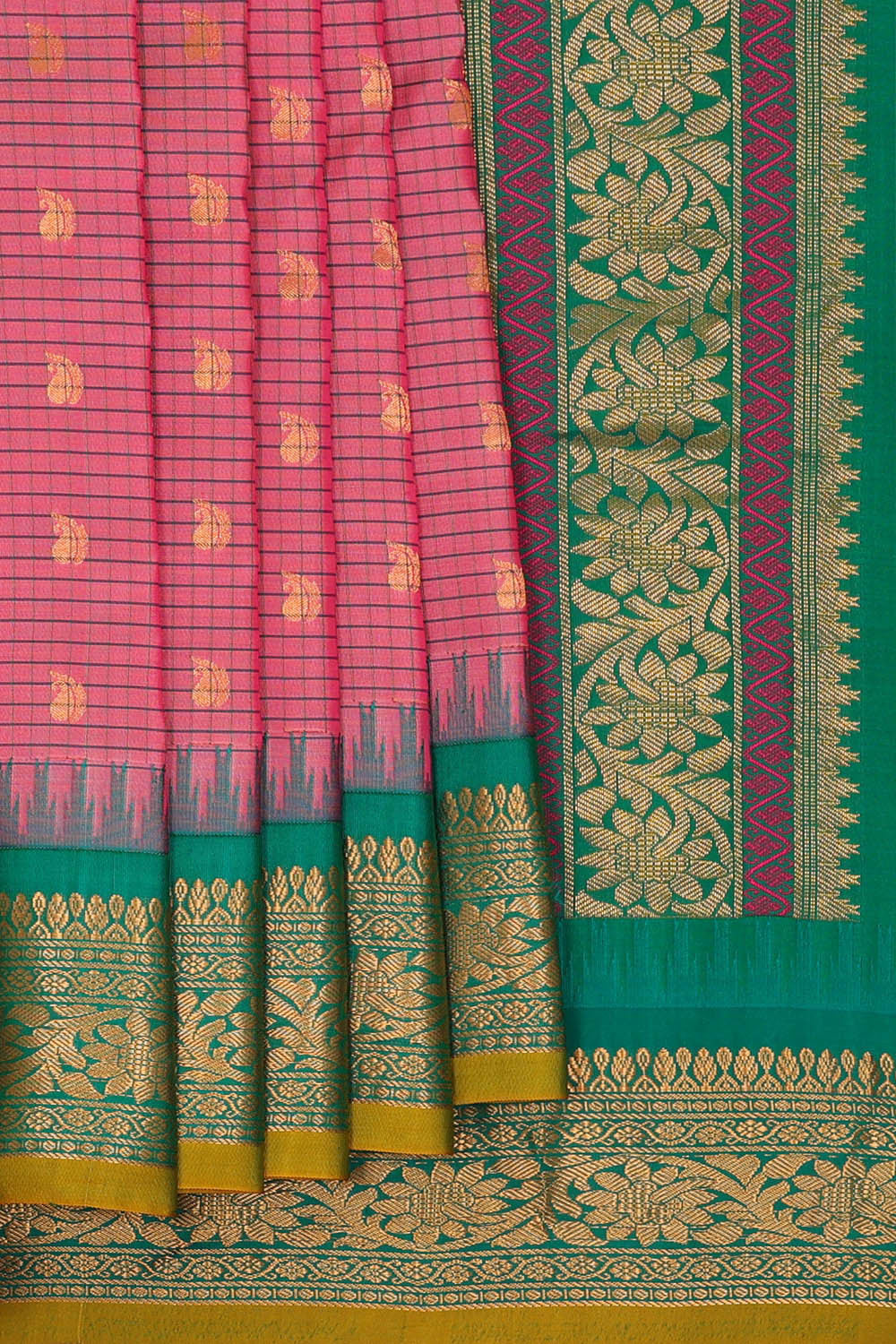 Gadwal Silk Pink Saree