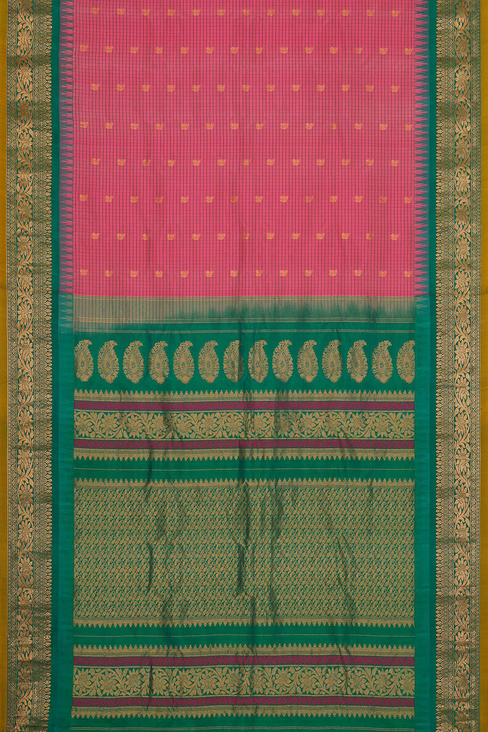 Image of Gadwal Silk Pink Saree