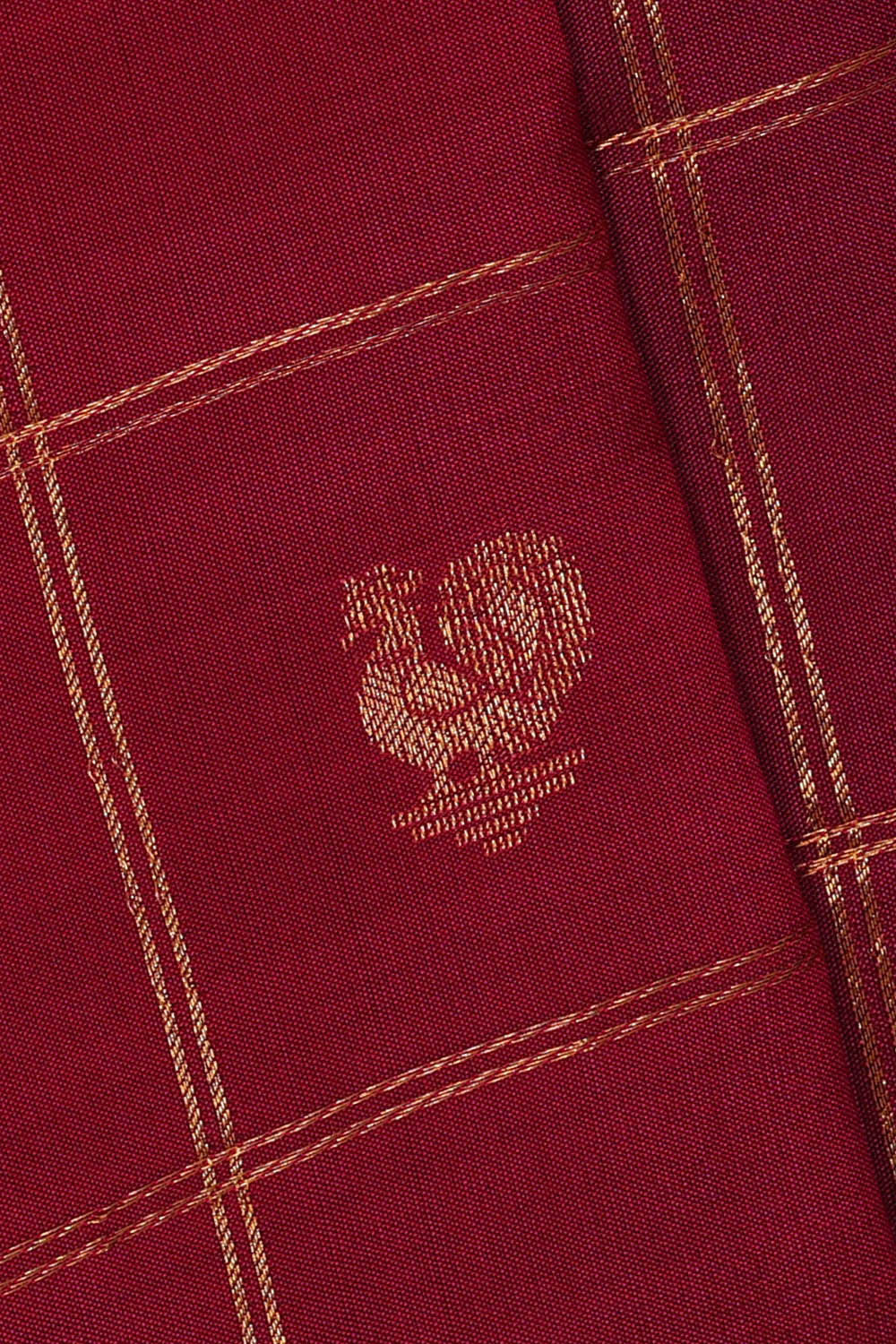 Image of Gadwal Silk Dark Red Saree