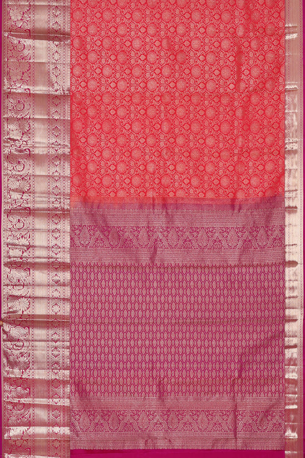Image of Kanchipattu Red Brocade Saree
