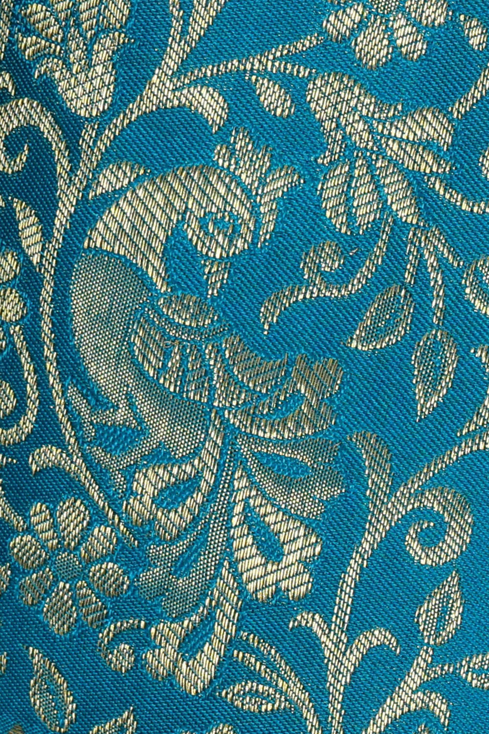 Image of Kanchipattu Ocean Blue Brocade Saree