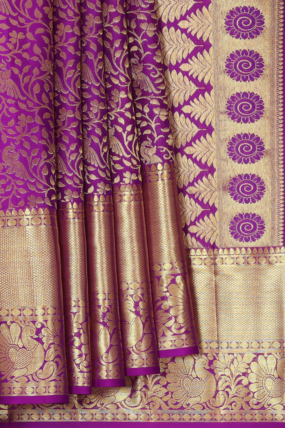 Image of Kanchipattu Purple Brocade Saree