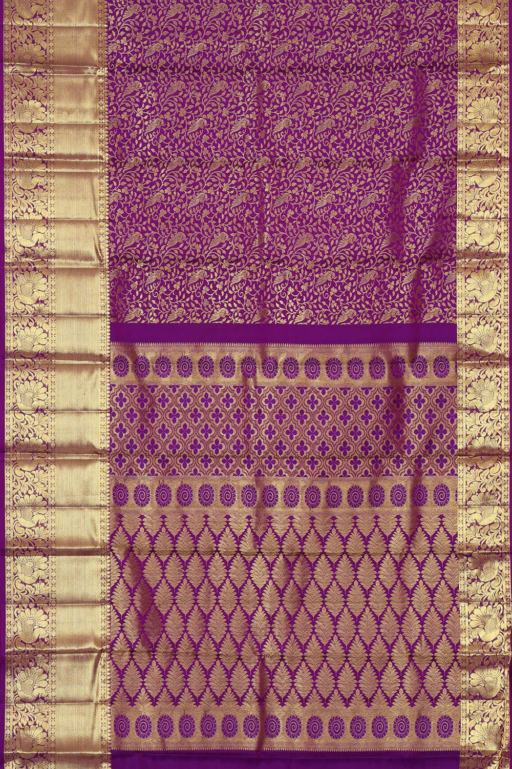 Kanchipattu Purple Brocade Saree