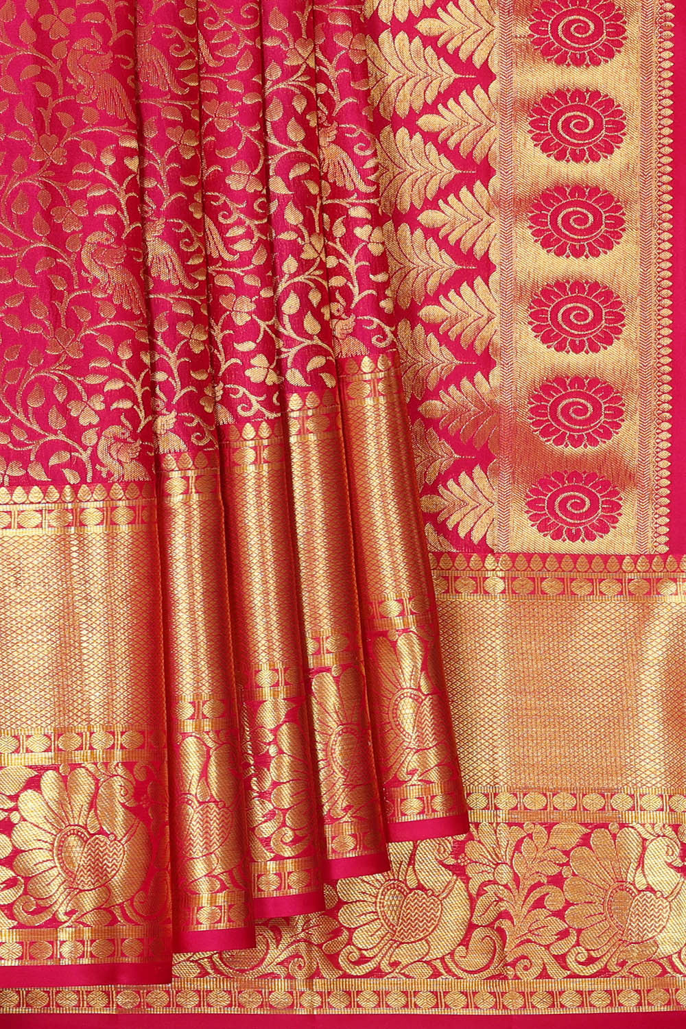 Image of Kanchipattu Reddish Pink Brocade Saree