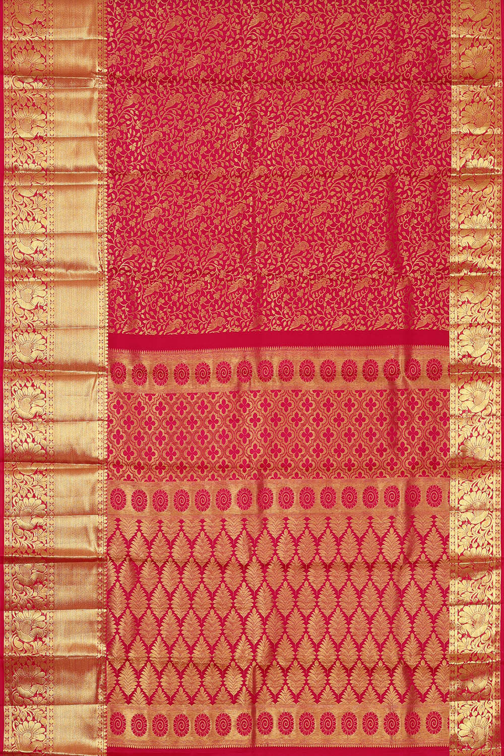 Kanchipattu Reddish Pink Brocade Saree