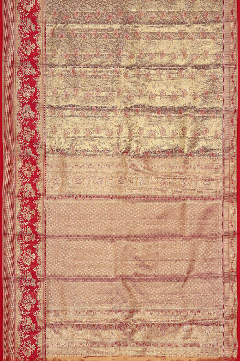 Image of Kanchipattu Silver Purple Tissue Brocade Saree