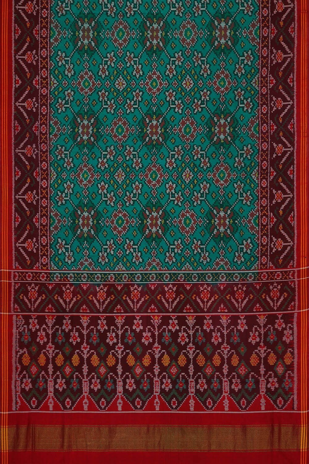 Image of Patan Patola Deep Sea Green Saree